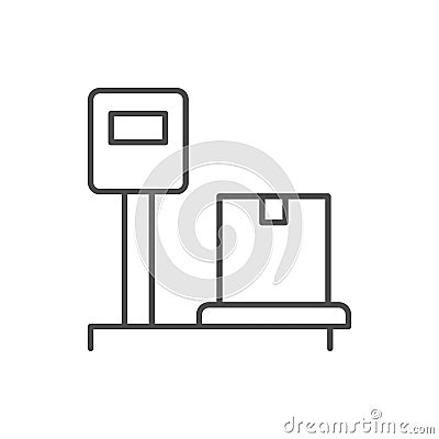 Parcel weight line outline icon Vector Illustration