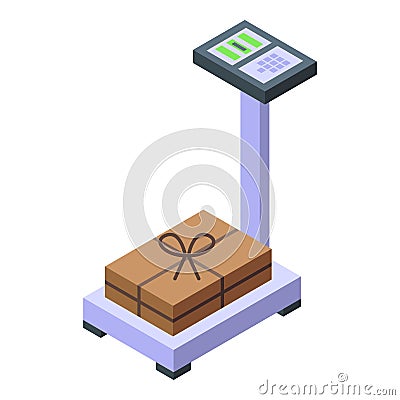 Parcel weight service icon isometric vector. Delivery food Vector Illustration
