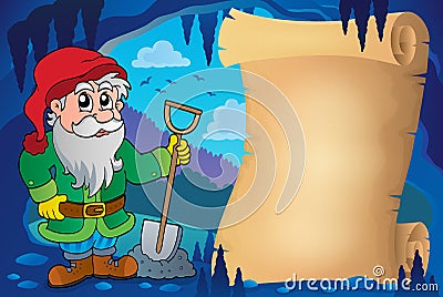 Parchment in fairy tale cave image 8 Vector Illustration