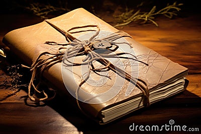 parchment headed with final wishes on a leather-bound diary Stock Photo