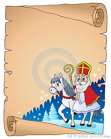 Parchment with Sinterklaas theme 2 Vector Illustration