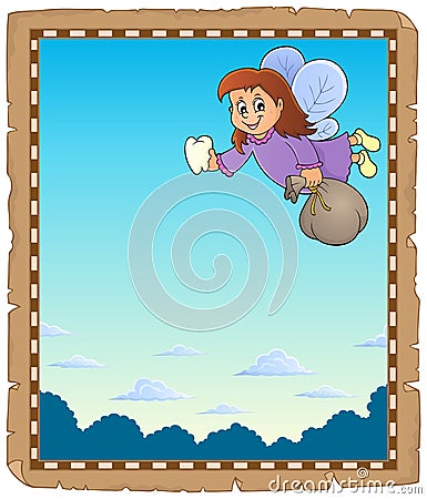 Parchment with tooth fairy theme 1 Vector Illustration
