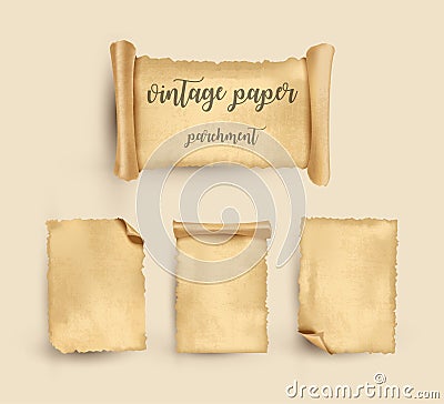 Parchment. Vintage old paper. Vector Illustration Vector Illustration