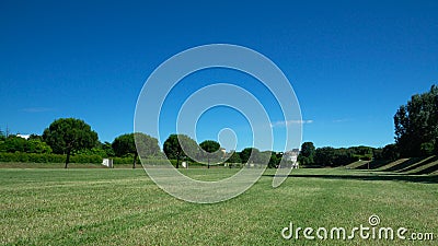 Parco Teodorico with Theoderic mausoleum in the background Stock Photo