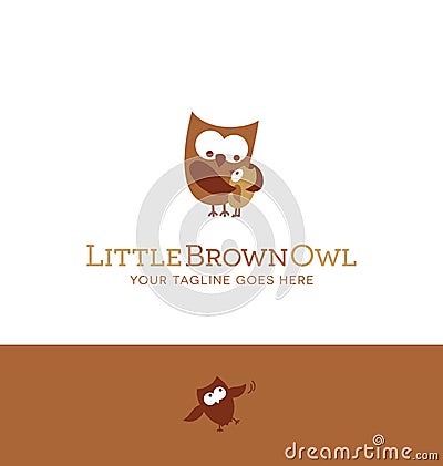 Parent and child concept. Mother and baby owl. Vector Illustration