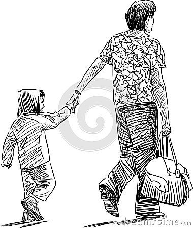 Parent with a child Vector Illustration