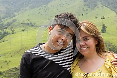 Parent mom and son. Stock Photo