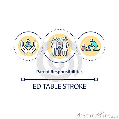 Parent responsibilities concept icon Vector Illustration