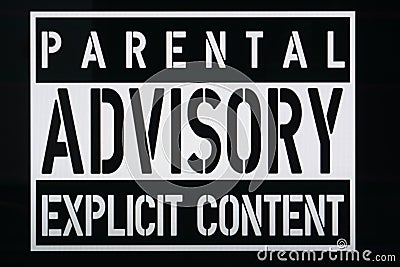 Parental advisory explicit content for family filter. Stock Photo