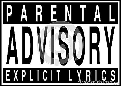 Parental advisory explicit lyrics Stock Photo