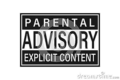 Parental advisory label text. Icon vector flat Vector Illustration