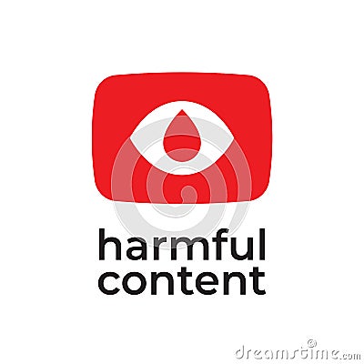 Parental control icon, vector clip art. Harmful content. Warning sign, notice, danger sign. Social problem. Vector Illustration