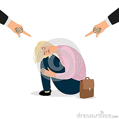 Parental pressure on teenager, bullying vector concept. Depressed student Vector Illustration