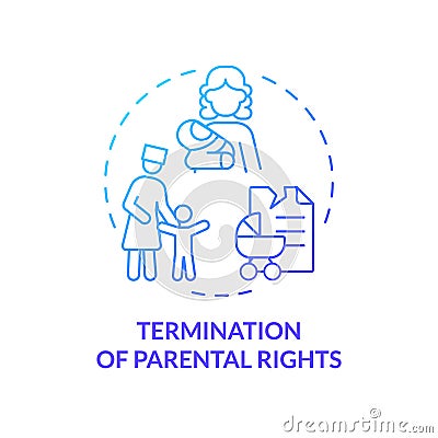 Parental rights termination blue gradient concept icon Vector Illustration