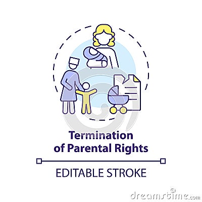 Parental rights termination multi color concept icon Vector Illustration