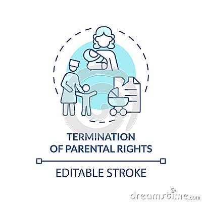 Parental rights termination soft blue concept icon Vector Illustration