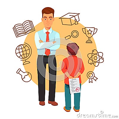 Parenting and education concept with icons Vector Illustration