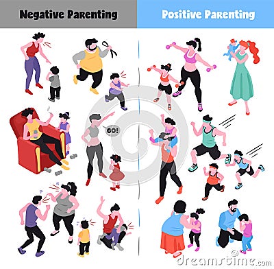 Parenting Icons Set Vector Illustration