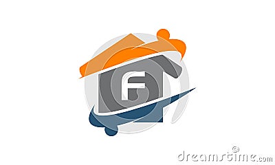 Parenting Life Home Care Initial F Vector Illustration