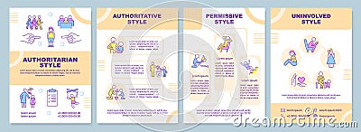 Parenting styles orange brochure template Vector Illustration