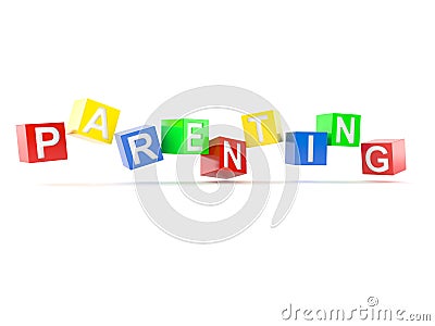 Parenting text from toy blocks Stock Photo