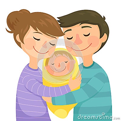 Parents and a baby Vector Illustration