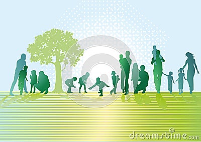 Parents and children Vector Illustration