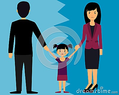 Parents divide child Vector Illustration