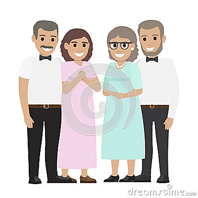 Parents-in-law Flat Vector Illustration Vector Illustration