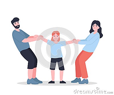 Parents share child Vector Illustration