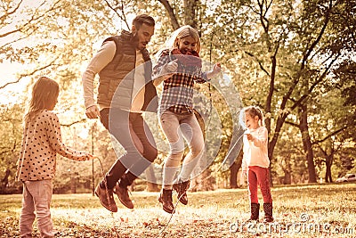 Parents are sometimes like a children. Stock Photo