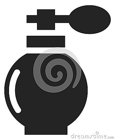 Parfume bottle black icon. Beauty aroma symbol Vector Illustration