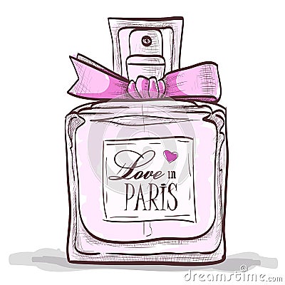 Parfume love in paris Vector Illustration