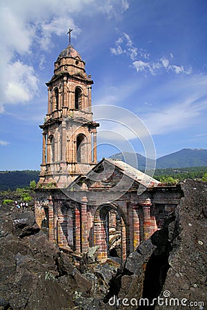 Paricutin ruins Stock Photo