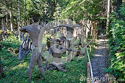 Parikkala, Finland - August 21, 2015: Sculptures by ITE-artist Veijo Ronkkonen in his sculpture park Parikkalan Editorial Stock Photo