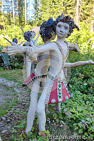 Parikkala, Finland - August 21, 2015: Sculptures by ITE-artist Veijo Ronkkonen in his sculpture park Parikkalan Editorial Stock Photo