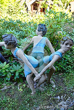 Parikkala, Finland - August 21, 2015: Sculptures by ITE-artist Veijo Ronkkonen in his sculpture park Parikkalan Editorial Stock Photo