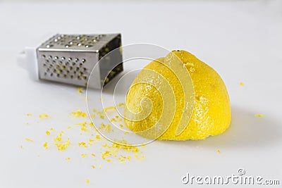 Paring lemon with tools Stock Photo