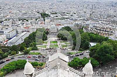 Paris as seen from the Basilica of the SacrÃ© CÅ“ur, Montmartre. Editorial Stock Photo