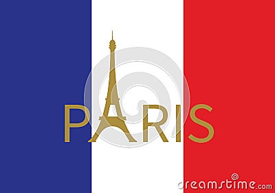 Paris banner Eiffel tower poster illustration Vector Illustration