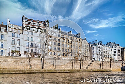 Paris, beautiful fbuildings, view on the Seine Stock Photo