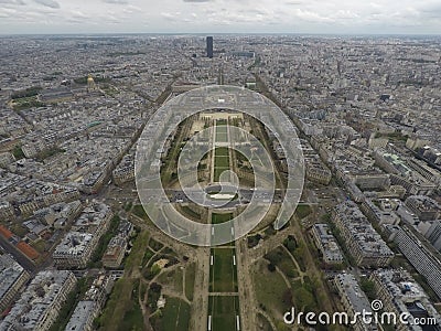 Paris bird eye view from Eiffel Tower, France. Stock Photo