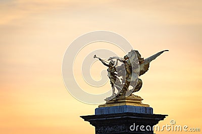 Paris Bridge Alexandre III detail Stock Photo