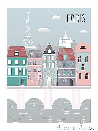 Paris city. Vector Illustration