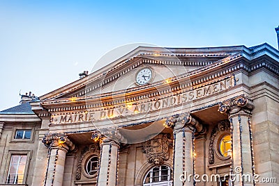 Paris City Hall for the 5th district Editorial Stock Photo