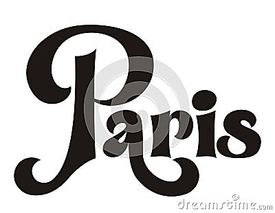 paris city lettering Vector Illustration