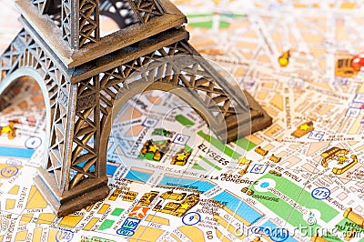 Paris detailed map Stock Photo