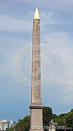 Paris - Egyptian Obelisk Stock Photo