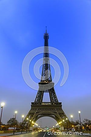 Paris Eiffel Tower at the early morning Editorial Stock Photo