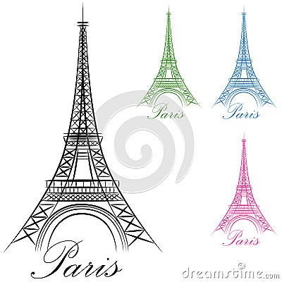 Paris Eiffel Tower Icon Vector Illustration